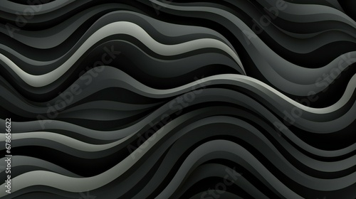 Mesmerizing Monochrome Waves of Abstract Elegance in a Seamless Curved Pattern
