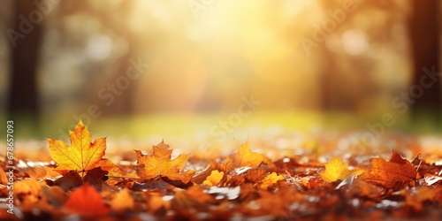 Radiant Autumn Foliage  Enchanted Maple Leaves Dance in Sunlight, Generative AI