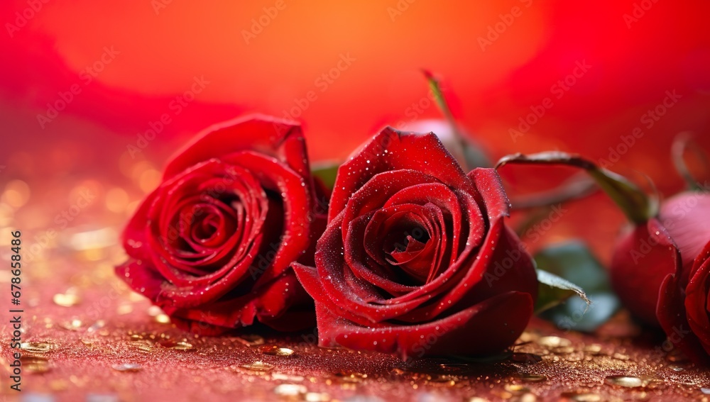 Blooming red roses Background with roses on red heart shape with roses on it Blooming red roses Background with roses on red heart shape with roses on it