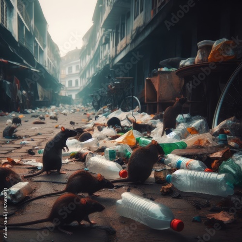 plastic and other waste in municipal waste disposal. Save Planet. environmental problems background image
