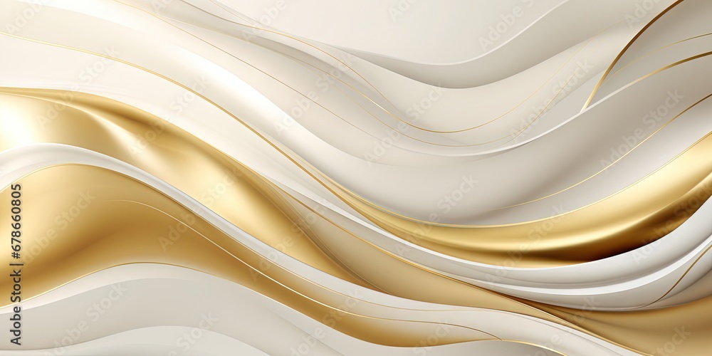 Obraz premium Abstract luxury seamless wallpaper pattern background with gold foil, lines, geometric shapes. Generative AI, AI