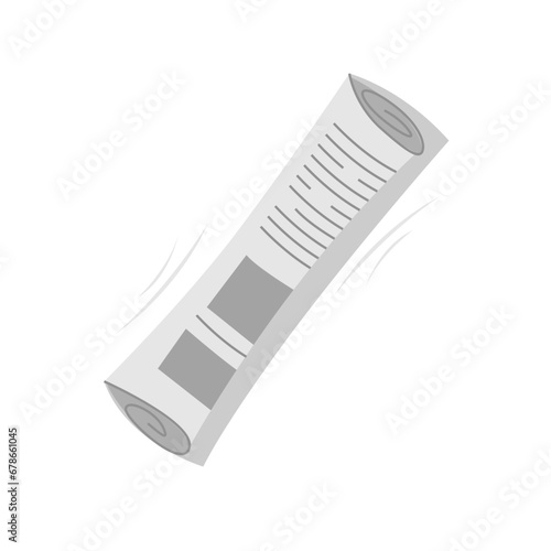 Rolled Newspaper Cartoon Illustration Art Icon Design Vector