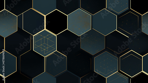 abstract background with hexagons - Seamless tile. Endless and repeat print.