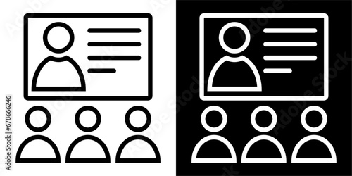 Analytics, business, conference Icon. Business icon & Startup icon. Black icon. Black logo. Line icon.