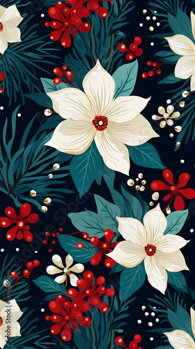 Wallpaper illustration of christmas pattern Background created with Generative Ai
