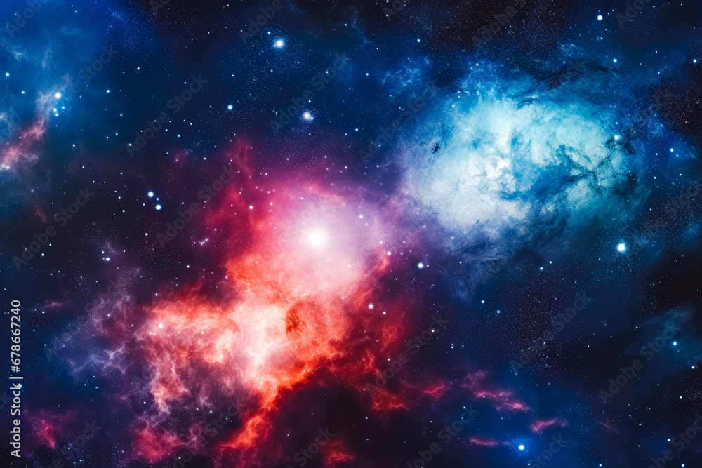 Spectacular shot of nebula and galaxies in space with beautiful colors in purple and blue, abstract cosmos background, gorgeous space picture Spectacular shot of nebula and galaxies in space with beautiful colors in purple and blue, abstract cosmos background, gorgeous space picture