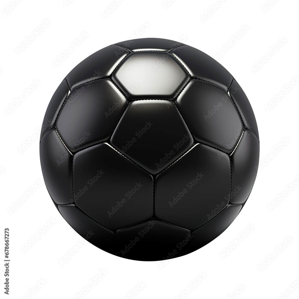 Fototapeta premium black soccer ball isolated on transparent background Remove png, Clipping Path