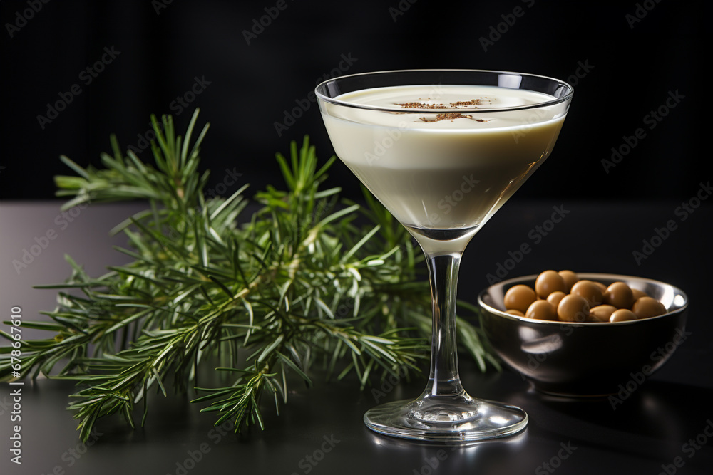 Creamy Eggnog Cinnamon Dessert Martini with Nutmeg Creamy Eggnog Cinnamon Dessert Martini with Nutmeg