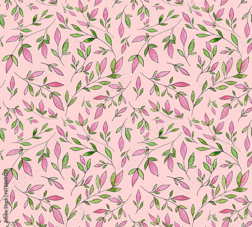 Wallpaper Mural Seamless watercolor floral pattern. Hand-drawn illustration Torontodigital.ca