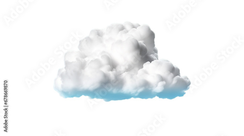 White cloud isolated on transparent background, Generative ai.