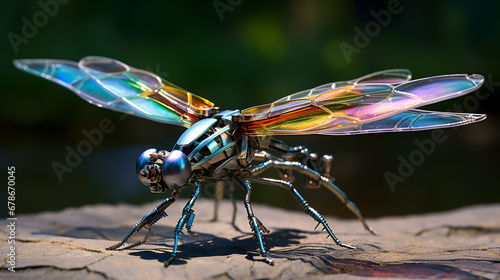 metallic iridescent autogyro dragonfly © l1gend