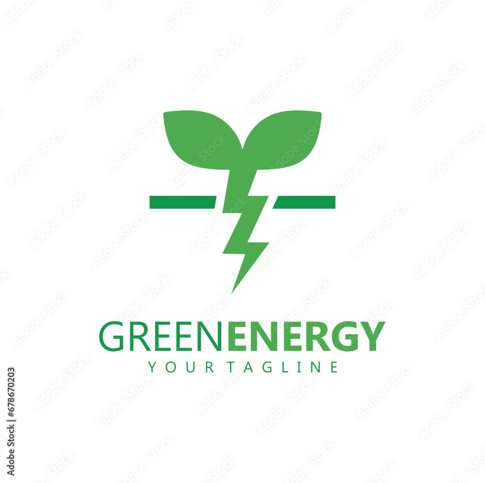 eco power company vector illustration. green energy logo template design. simple logo of leaf and electric charge icon. eco power company vector illustration. green energy logo template design. simple logo of leaf and electric charge icon.
