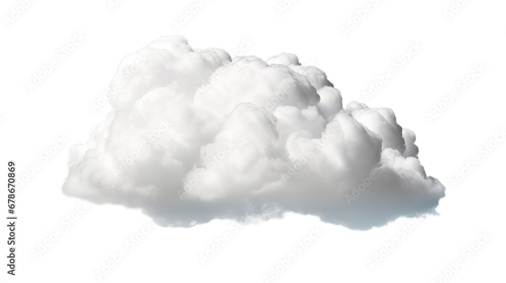 White cloud isolated on transparent background, Generative ai. White cloud isolated on transparent background, Generative ai.