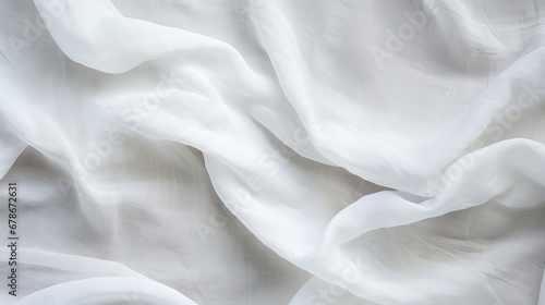 A Study in Texture: Close-Up of Pure, Ethereal White Fabric photo