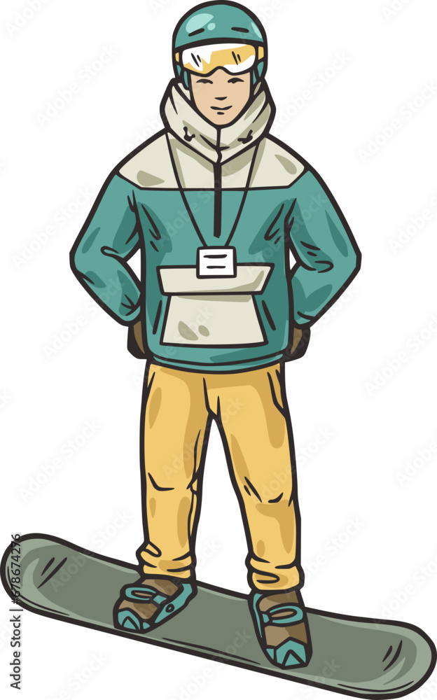 Snowboarder on top of a snowy mountain. Snowboarding in winter mountains. Sporty snowboarding on a steep ski slope. Winter sport for ski resort. Snowboarder on top of a snowy mountain. Snowboarding in winter mountains. Sporty snowboarding on a steep ski slope. Winter sport for ski resort.