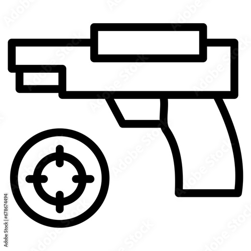 pistol with target line