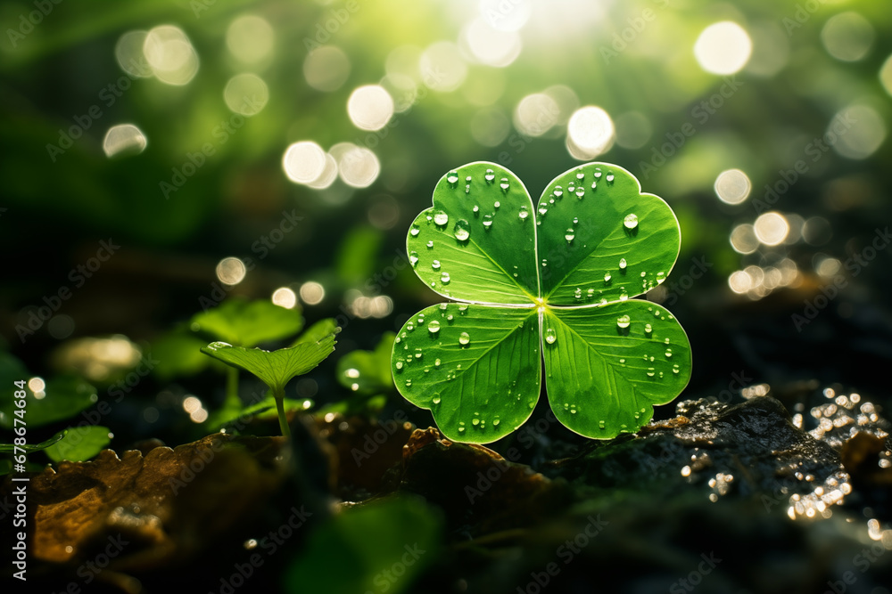 clover leaf in lens flare for st patricks day background clover leaf in lens flare for st patricks day background