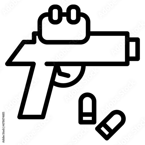 gun with ammo line