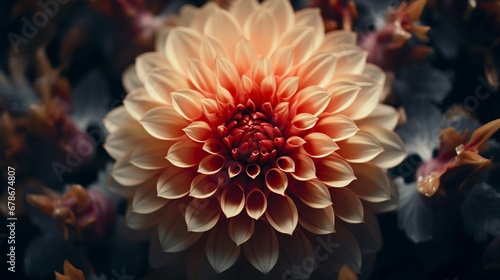 The symmetry of a blossoming flower, an example of nature's perfect geometry. photo