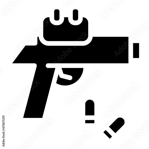 gun with bullet glyph