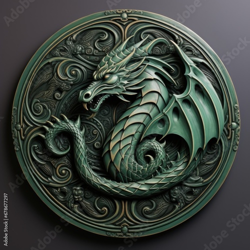 Green celtic dragon