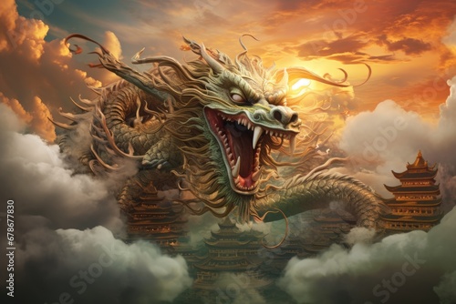 chinese dragon in the sky
