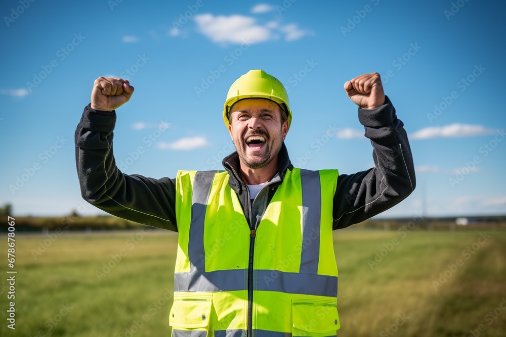Joyful Construction Worker Giving Thumbs Up
Joyful Construction Worker Giving Thumbs Up