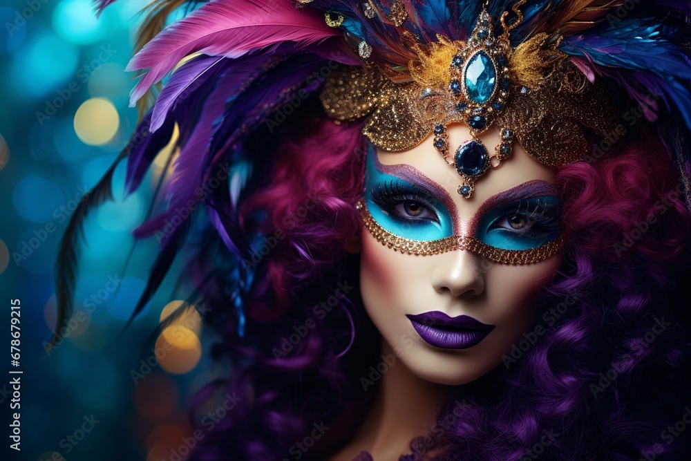 Carnival Reveler in Vibrant Costume

