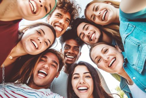 Group of young diverse people happy together, diversity and multiculturalism photo