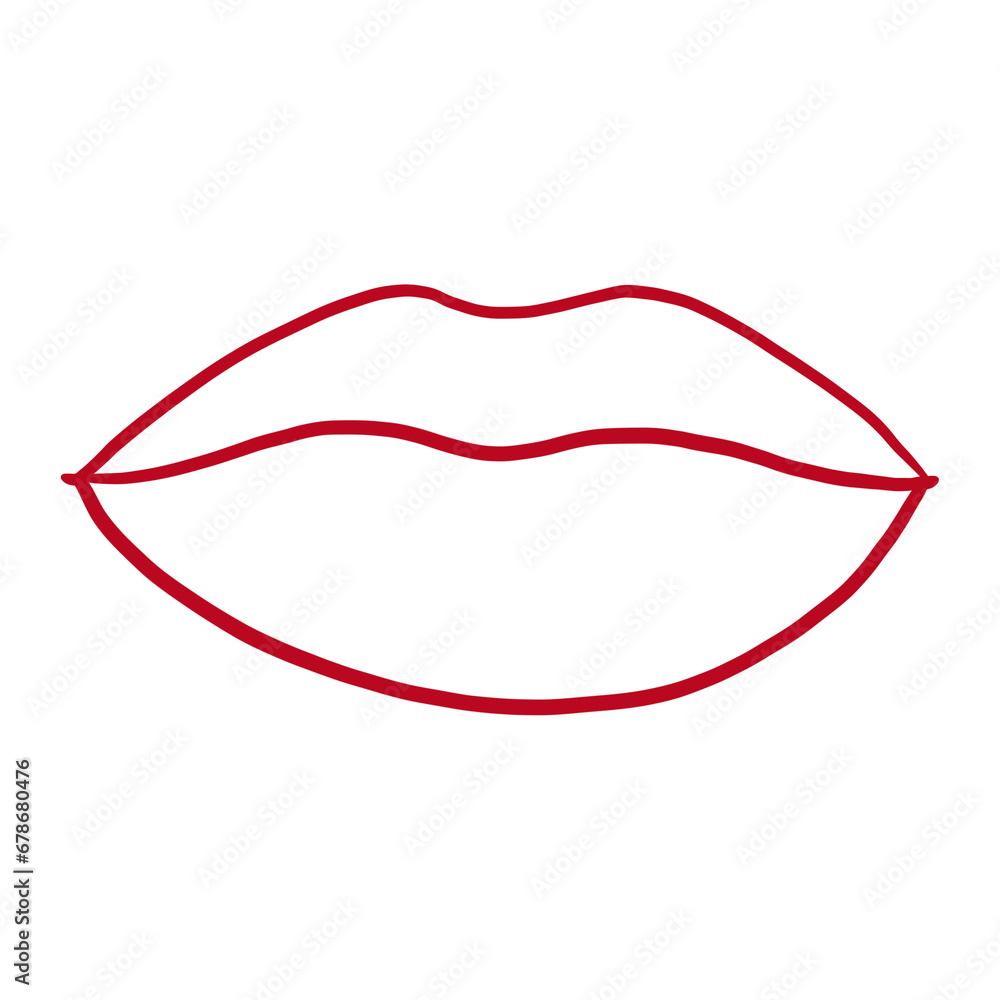 Red Woman Lips Handrawn Red Woman Lips Handrawn