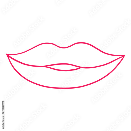 Pink Woman Lips Outline