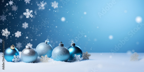 Free Blue Christmas Background with Silver Snowflowers © Ijaz