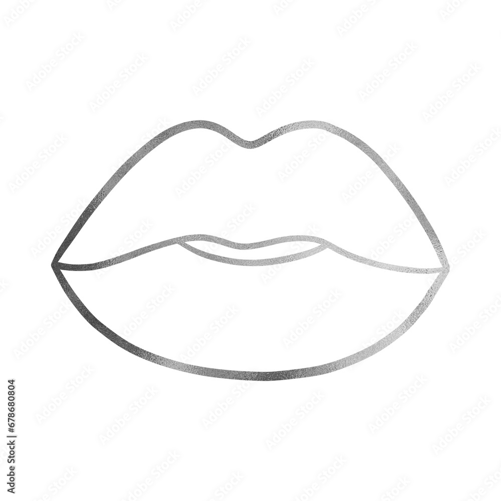 Silver Lips Outline Silver Lips Outline