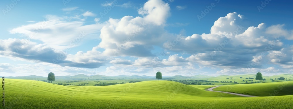 Green field and blue sky Green field and blue sky