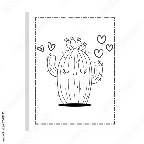 Cute Kawaii Cactus Coloring Pages