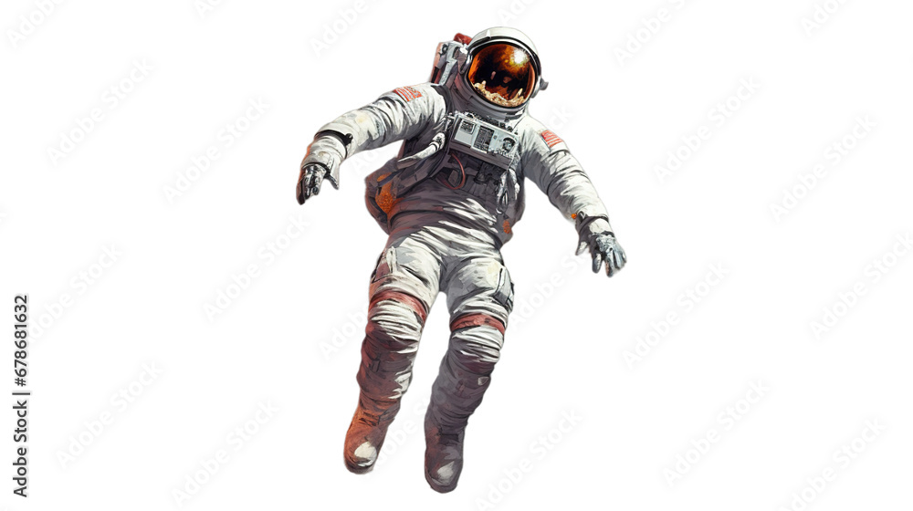 Astronaut isolated on transparent background, Generative ai.