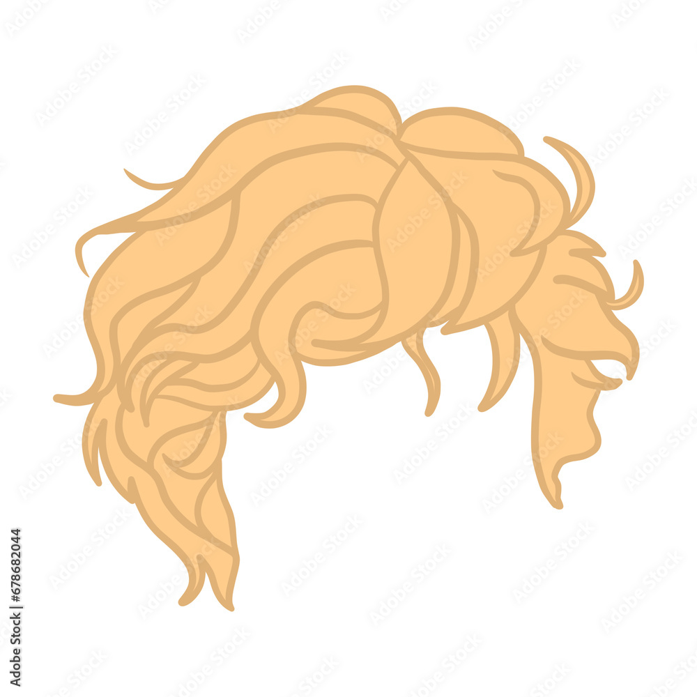Fototapeta premium Blonde Wavy Men Hairstyle Drawing