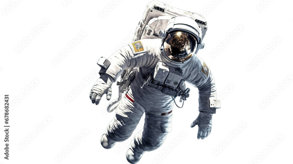 Astronaut isolated on transparent background, Generative ai.