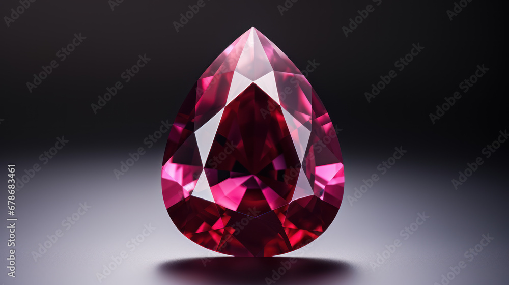 Red ruby on black background Red ruby on black background