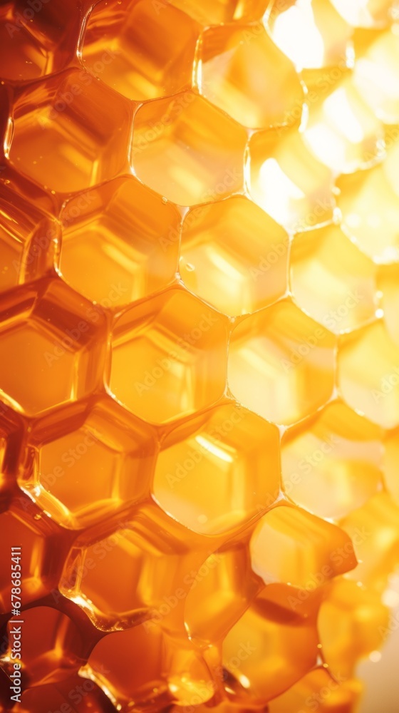 A close-up view of bright honeycombs A close-up view of bright honeycombs