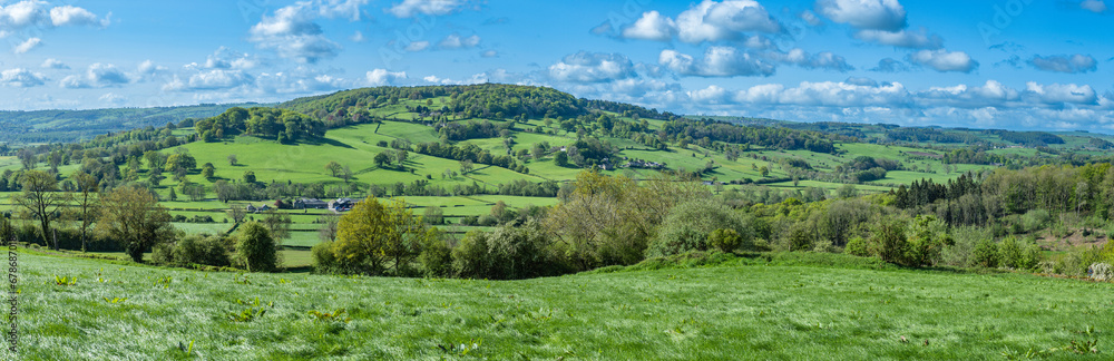 Early summer view over the Wye Valley at Rowsley