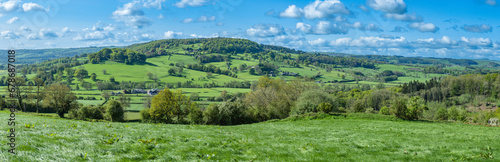 Early summer view over the Wye Valley at Rowsley