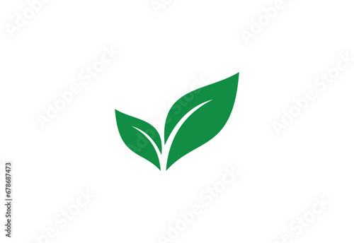Green Leaf natural logo design, Vector design template