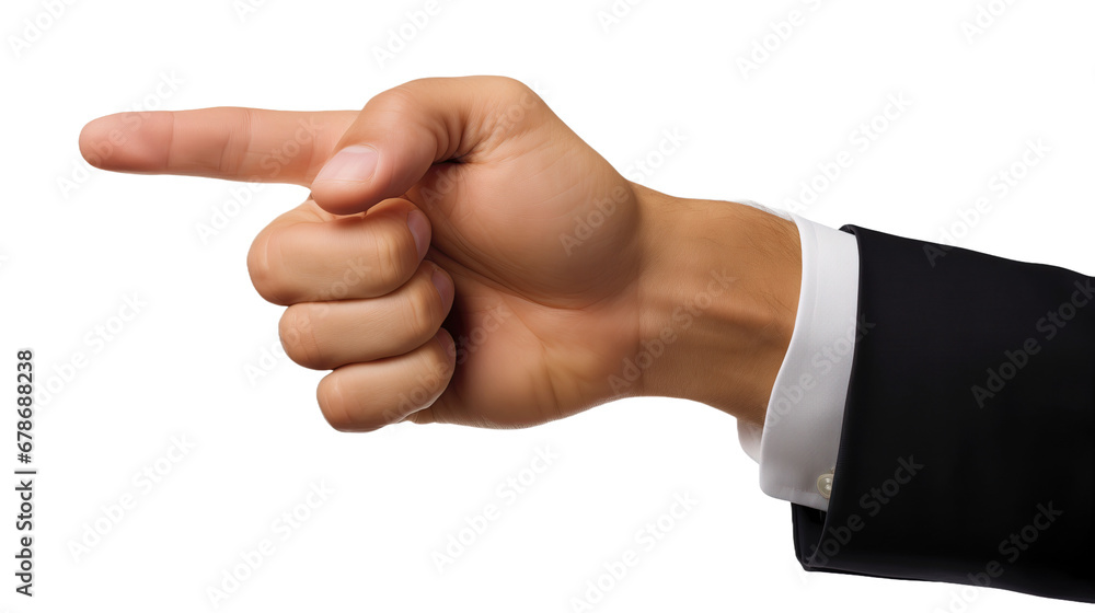 A man pointing the finger isolated on transparent background A man pointing the finger isolated on transparent background