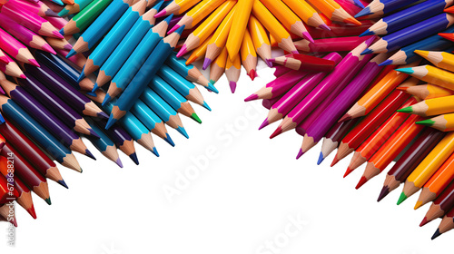 Wood colored pencil isolated on a transparent background photo