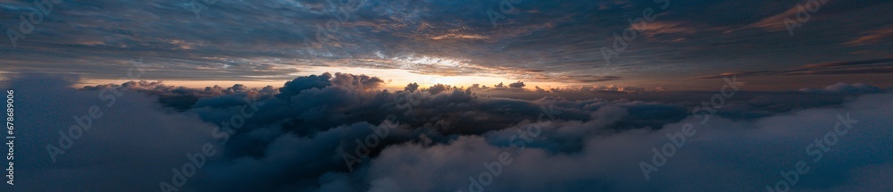 Panoramic view of clouds and morning sky or Doi Dam Viewpoint on the mountain full of fog in sea of clouds at dawn, Wiang Haeng, Chiang Mai Thailand Asian, Sky above clouds, travel destination Panoramic view of clouds and morning sky or Doi Dam Viewpoint on the mountain full of fog in sea of clouds at dawn, Wiang Haeng, Chiang Mai Thailand Asian, Sky above clouds, travel destination