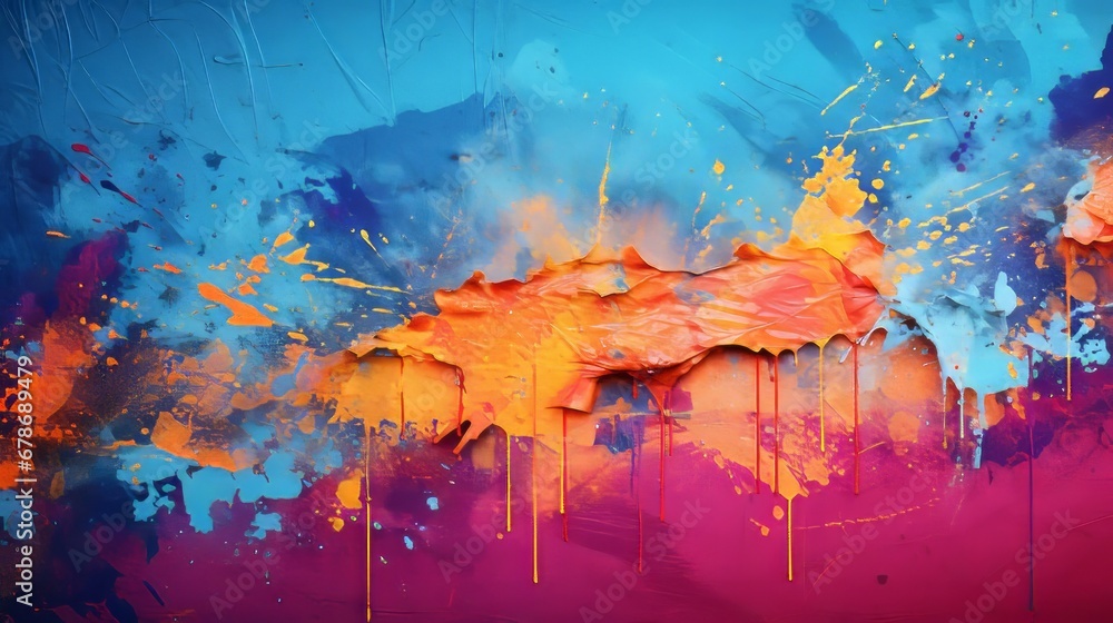 Fototapeta premium Abstract Harmony: A Vibrant Fusion of Orange and Blue Colors