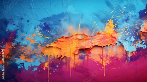 Abstract Harmony: A Vibrant Fusion of Orange and Blue Colors
