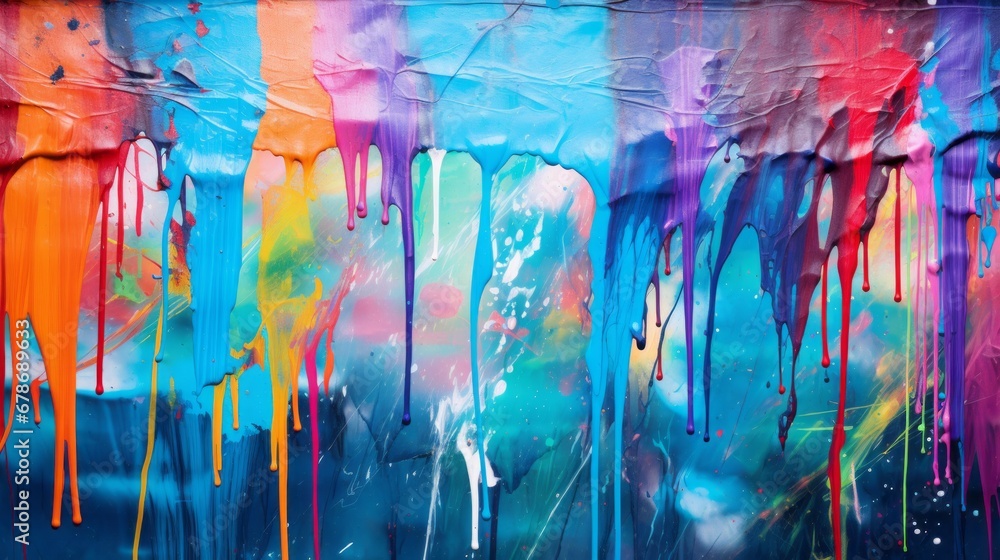 Multicolored Paint on a Wall: A Vibrant Display of Colors and Creativity