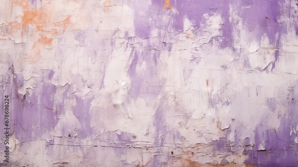 A Faded Elegance: A Weathered Purple and White Wall with Peeling Paint